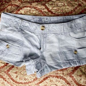 American Eagle  linen shorts, pale blue 6
